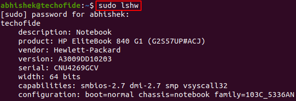 lshw command in linux