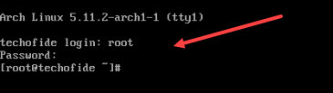 Logging In A Installed Arch As A Root User