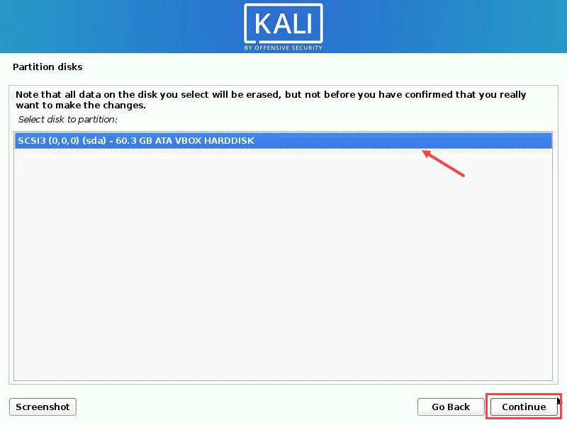 Kali Linux Partition Disk