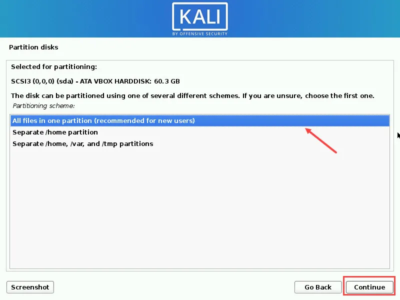 Kali Linux Partitions