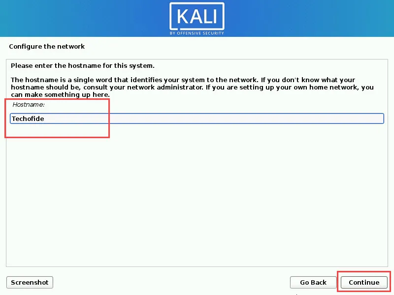 Kali Linux Hostname