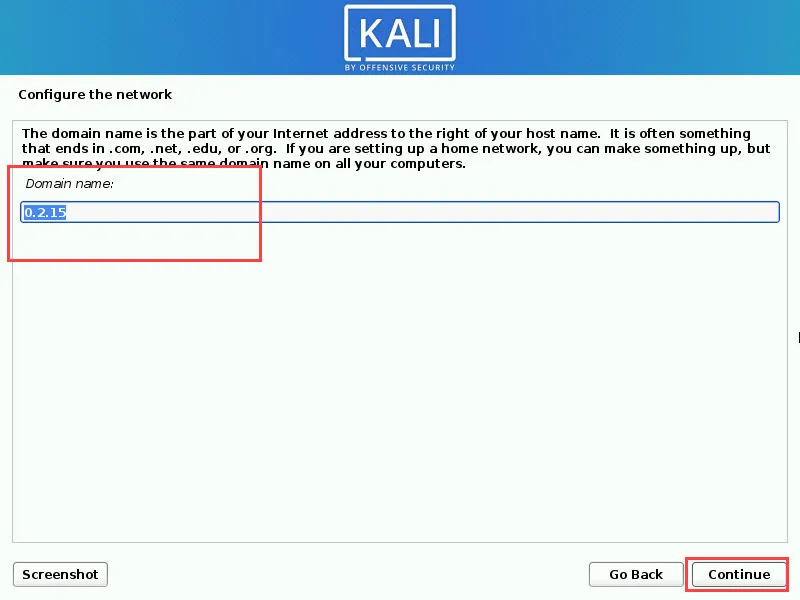 Kali Linux Domain Name