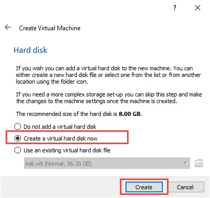 Create Virtual Hardisk