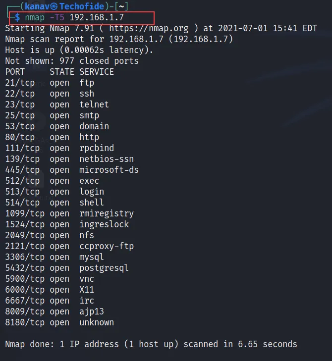 Aggressive Scan with Nmap