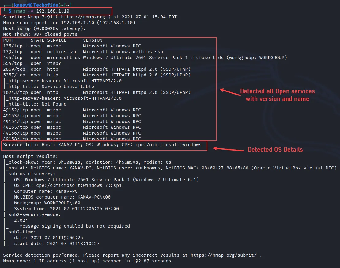 Find OS and Services Information with Nmap