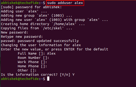 adduser command in linux