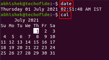 date command in linux