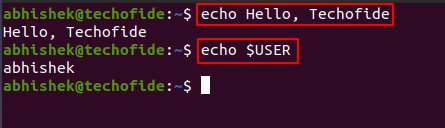 echo command in linux