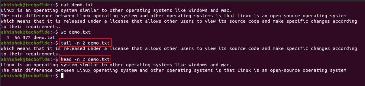 tail command in linux