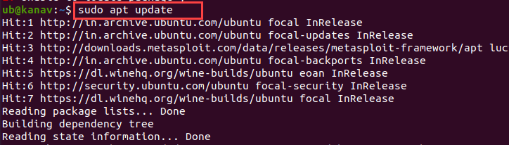 sudo apt update