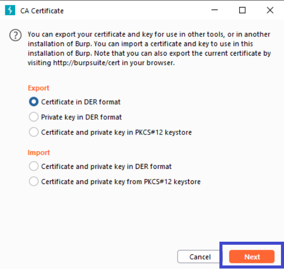 CA Certificate configuration part