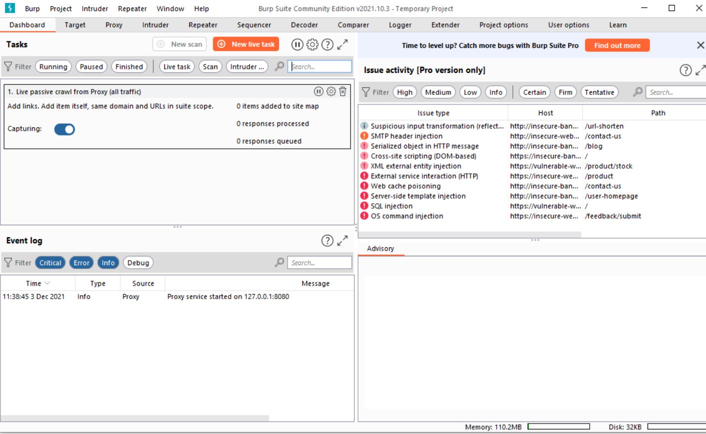 Burp Suite interface