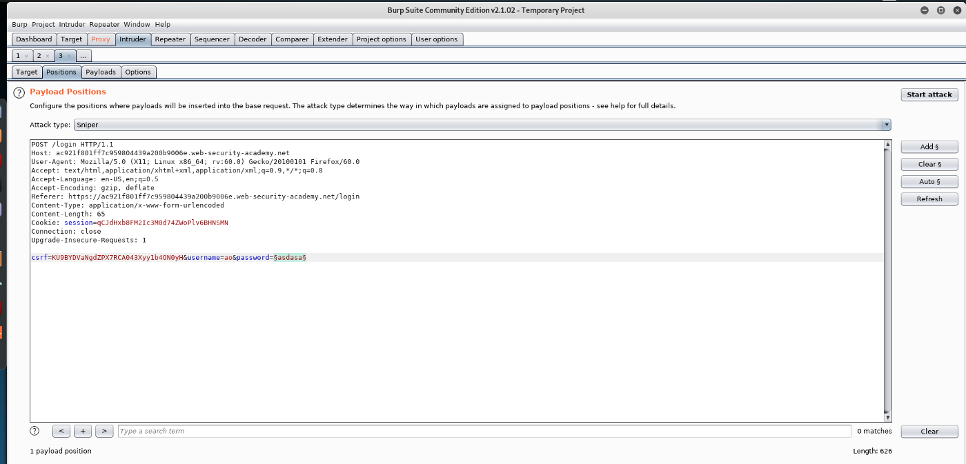 Burp Suite project