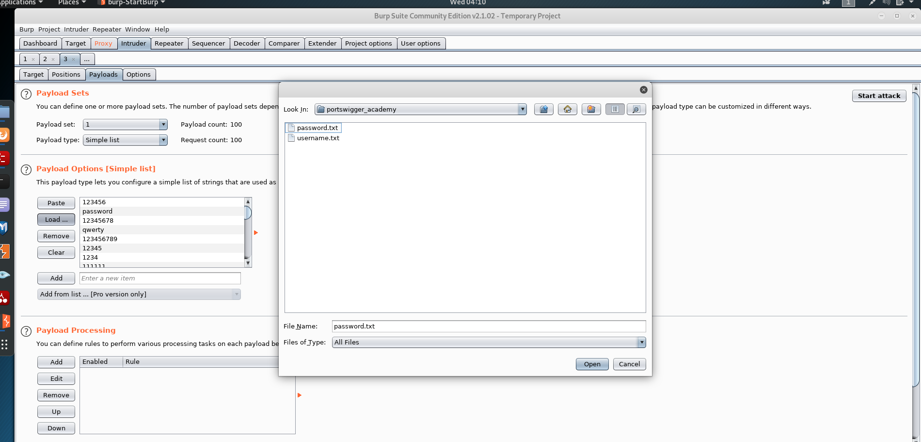 Burp Suite credentials files