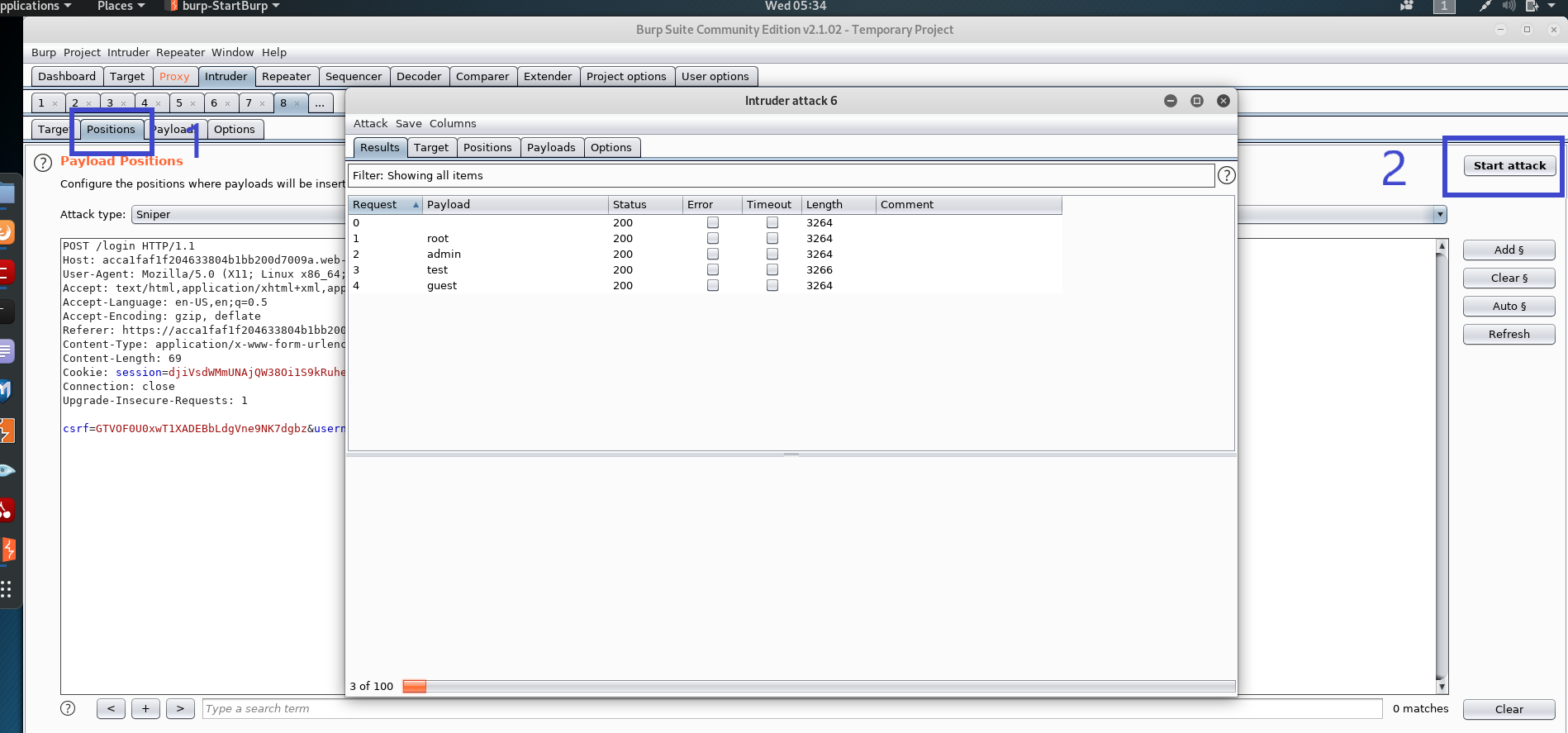 Burp Suite positions